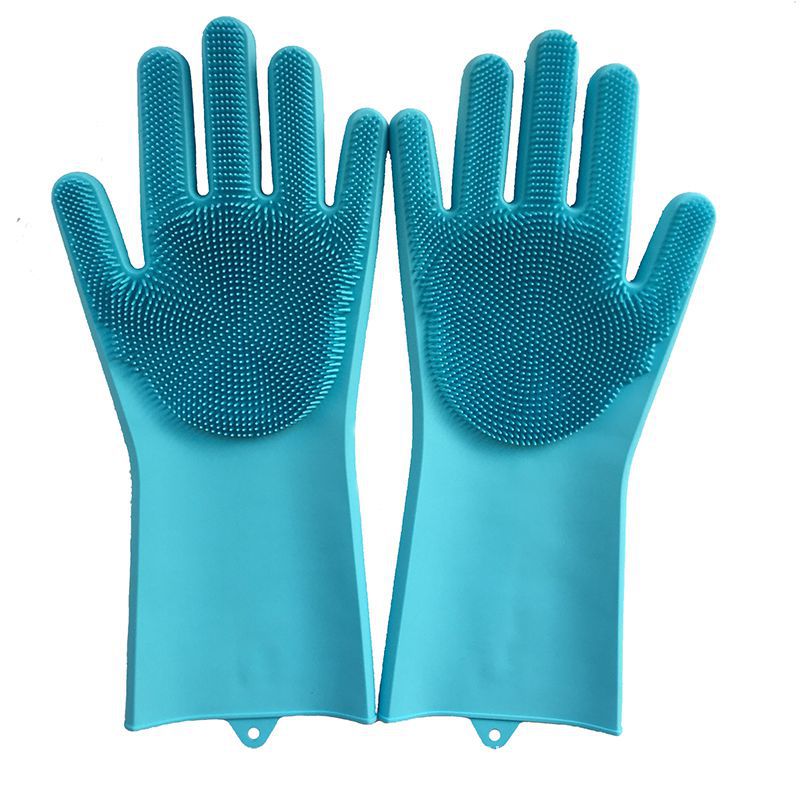 Manufacturer Hot Selling Silicone Dishwashing Gloves Extra Thick and Durable Magic Gloves Kitchen Household Waterproof Cleaning Gloves