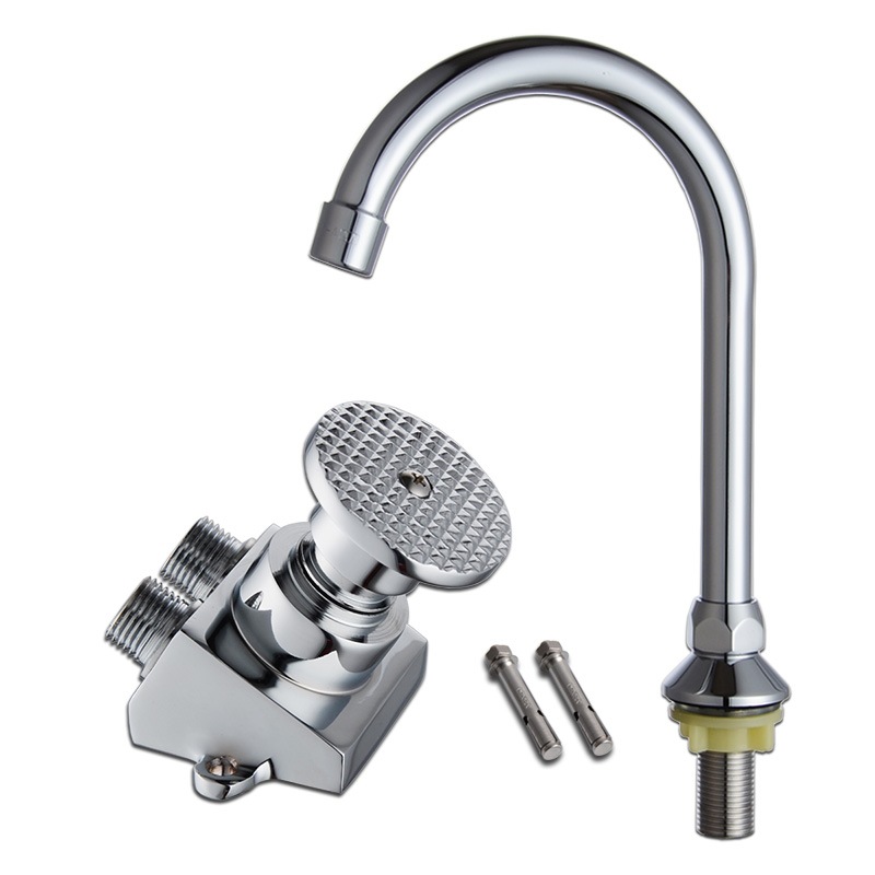 Factory Direct Sales Copper Pedal Basin Faucet Public Health Faucet Laboratory Pedal Faucet Water Tap