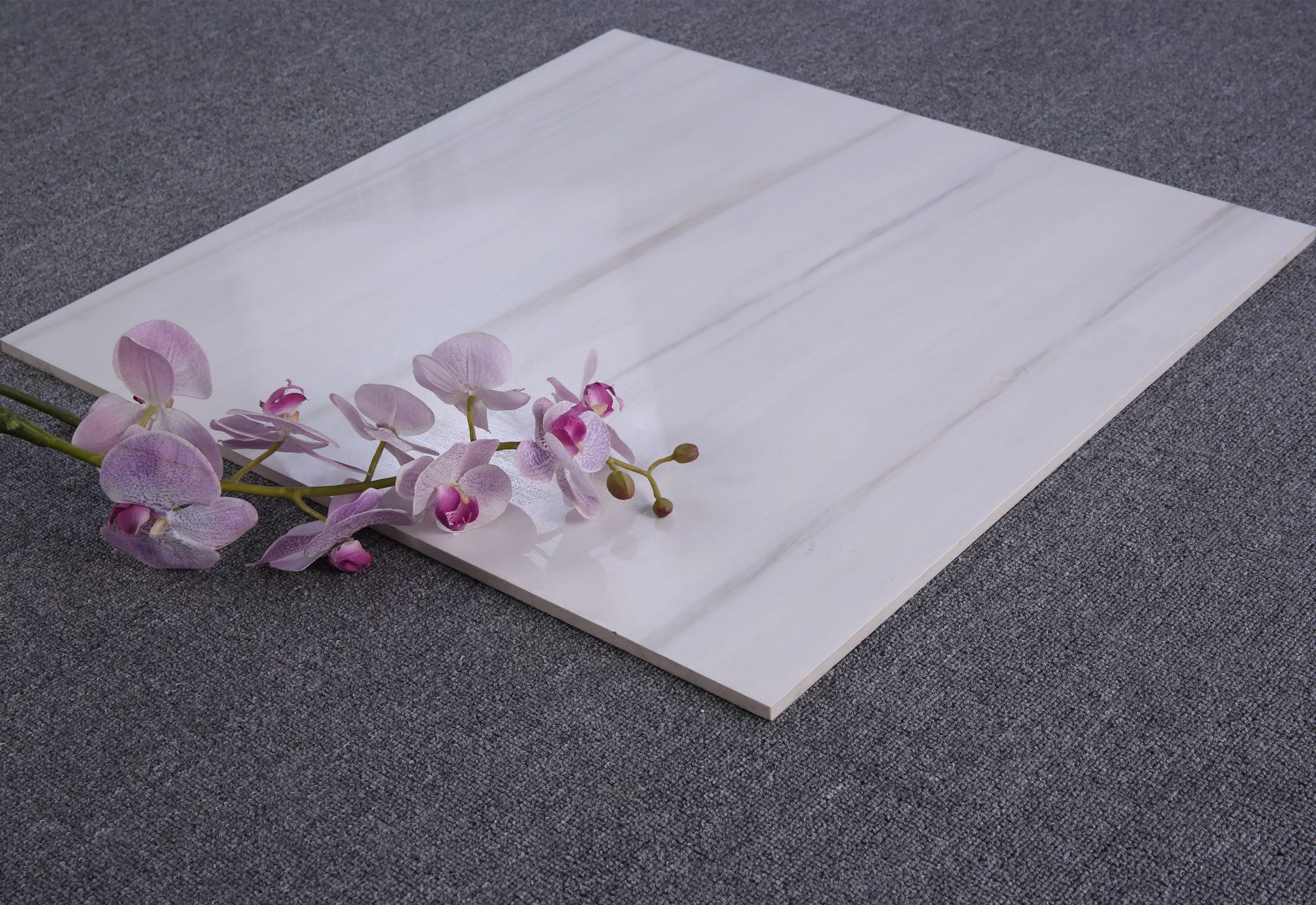 直纹大理石抛釉地砖亮光易清洁600x600白色瓷砖低吸水率佛山瓷砖