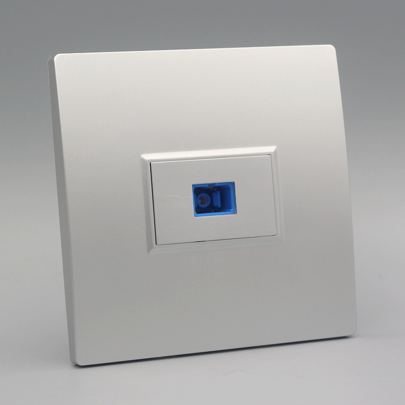 银色86型一位光纤面板单口sc插座墙壁网络电脑光钎口信息接口面板