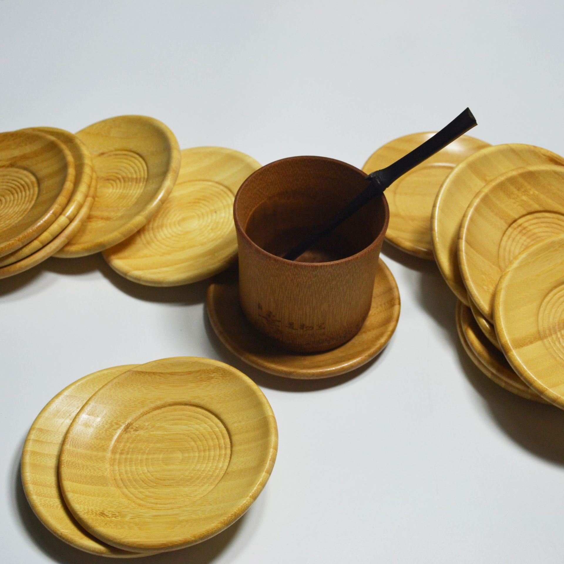 小竹碟圆形竹碟食物碟寿司竹碟糕点碟小竹盘竹垫茶碟加工定制-阿里巴