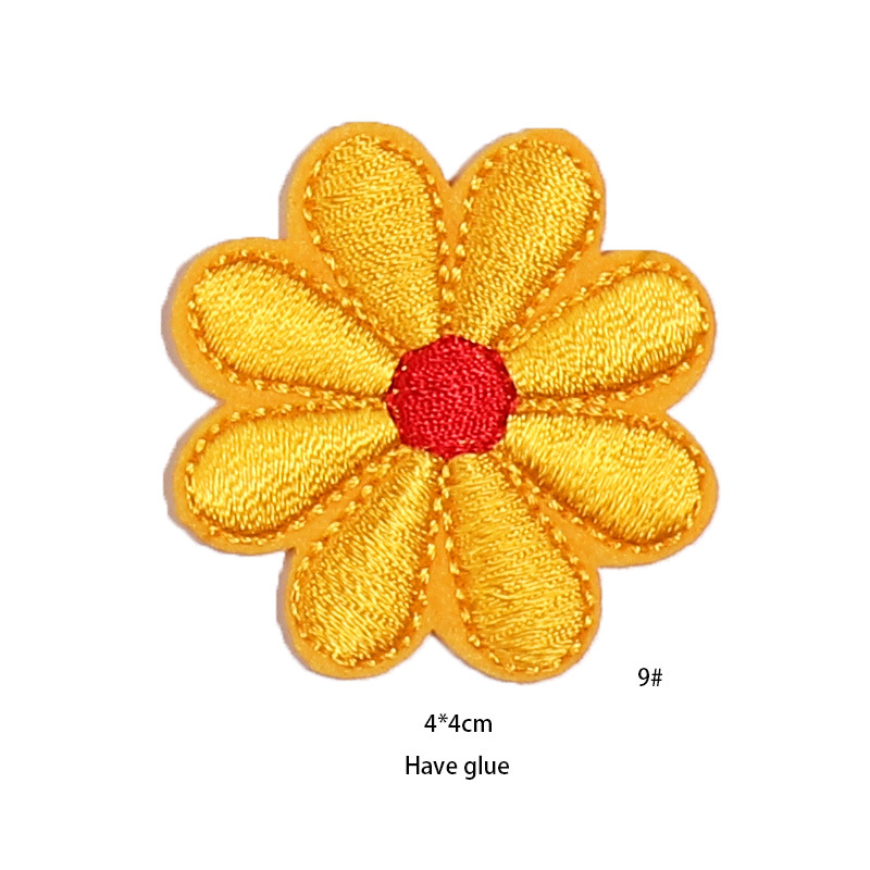 卡通太阳花刺绣布贴 补丁贴 珠片布贴 毛巾绣布贴服装辅料可定做