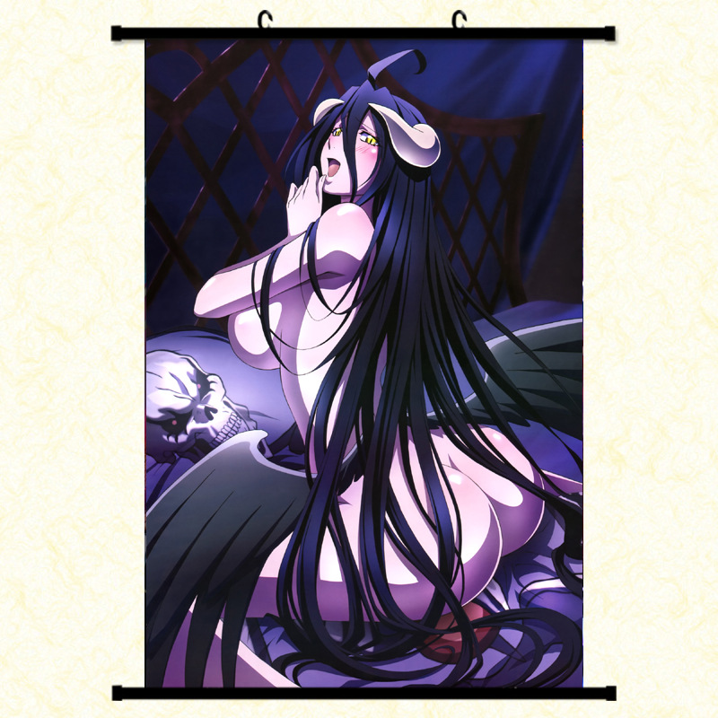 overload动漫周边挂画 定制 不死者之王高清轴画 布艺挂画 批发