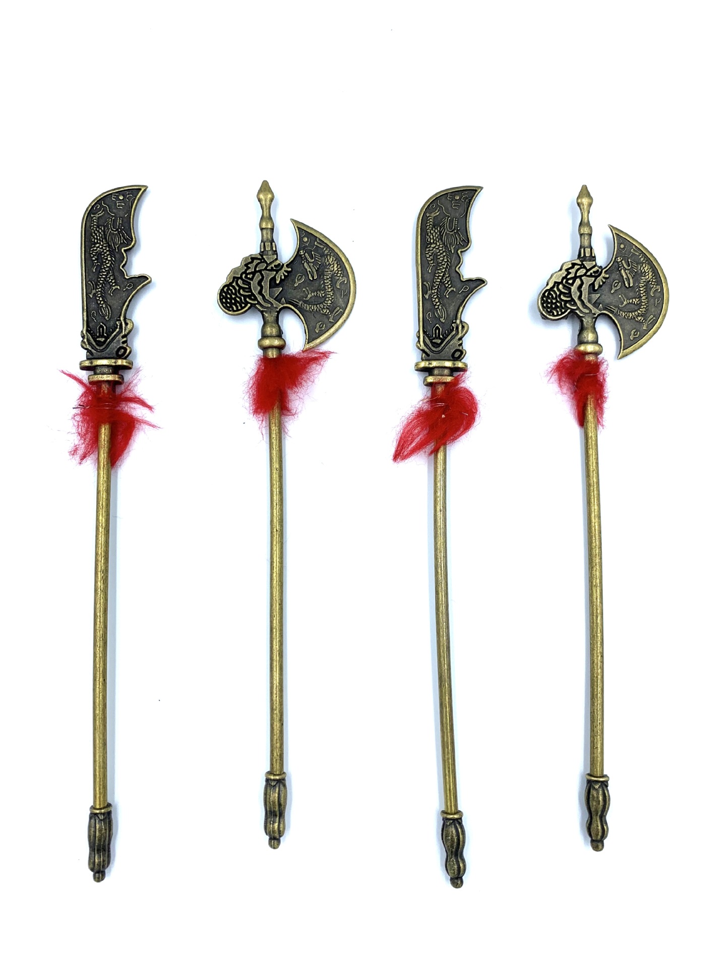 三国演义仿古铜小兵器青龙偃月刀青龙开山斧家居锌合金摆件玩具