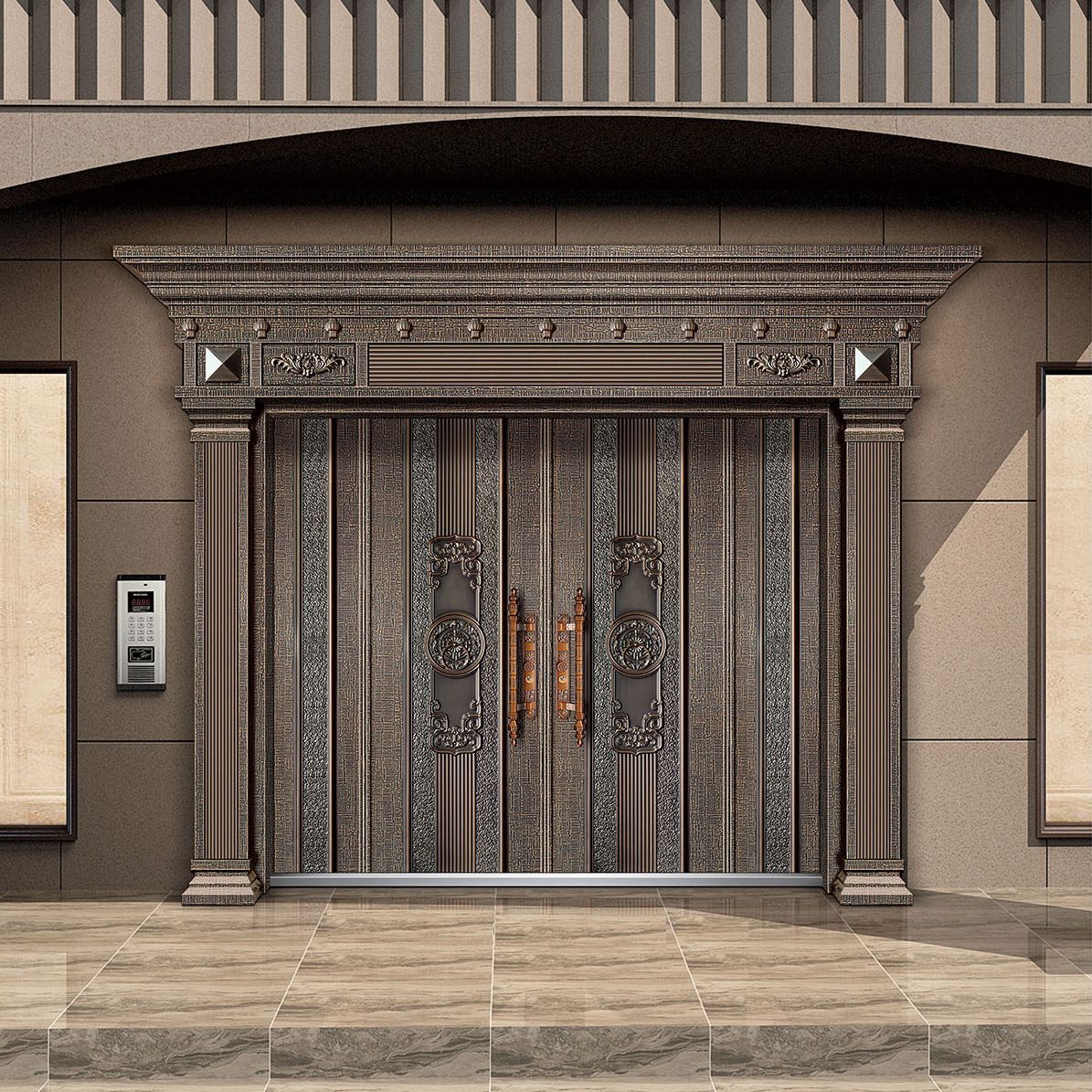 自建房大门别墅四开大门甲级安全门精雕防盗门11cm厚厂家直销制做