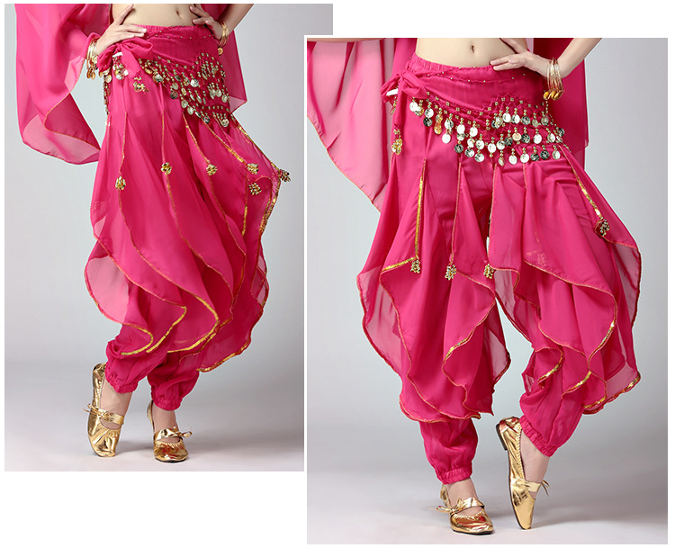 华宇印度舞舞蹈雪纺旋转裤舞台表演演出裤子肚皮舞长裤灯笼裤练习