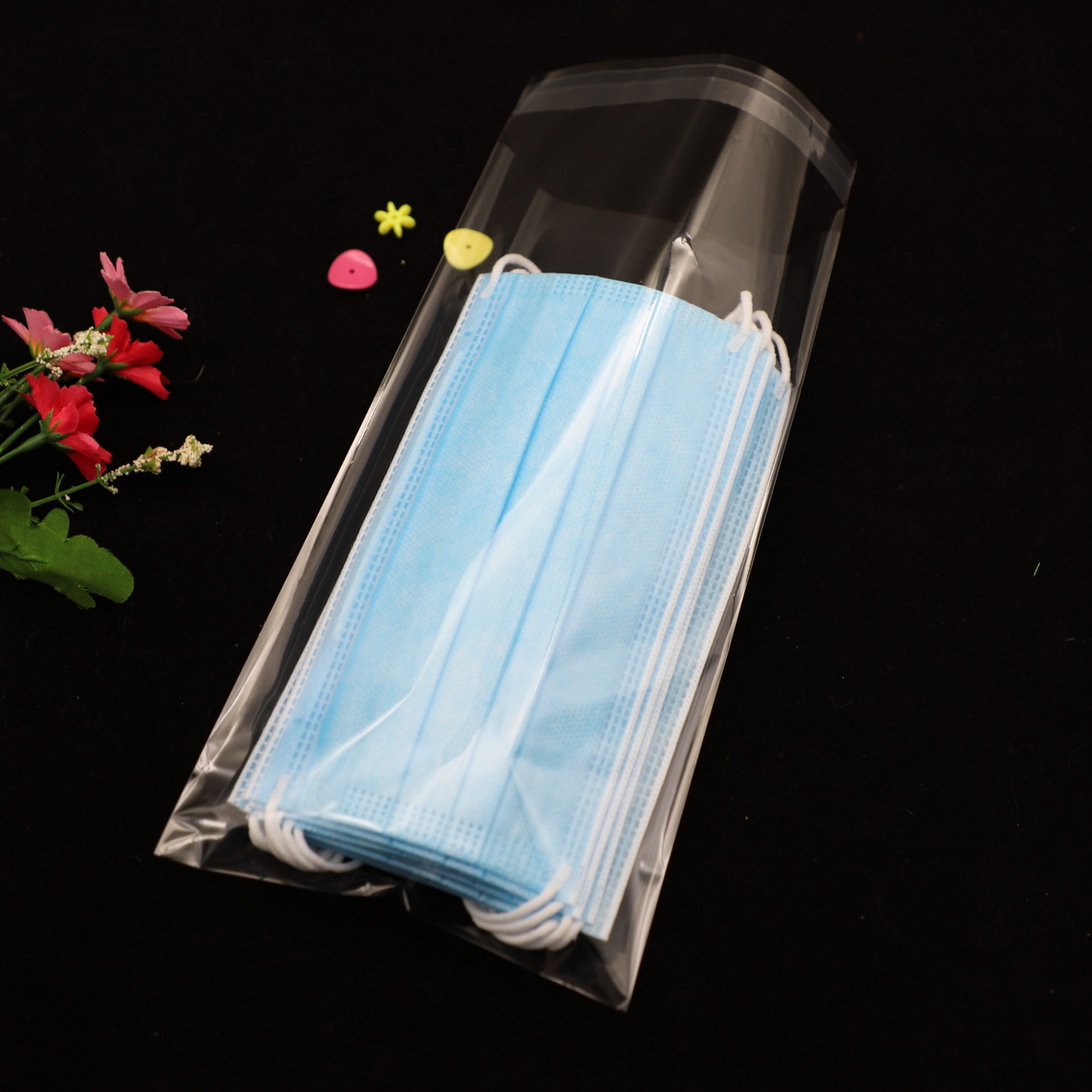 定做kf94口罩袋英文印刷不干胶封口独立包装袋现货kn95opp袋