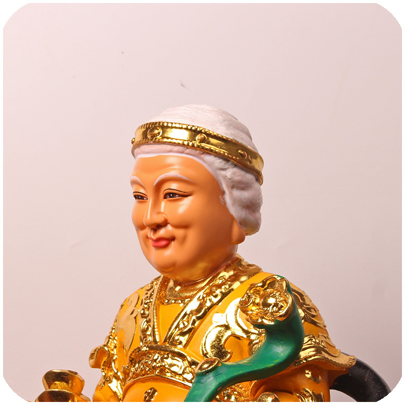 土地公土地婆神像16英寸树脂家用供奉彩绘福德正神夫人像摆件