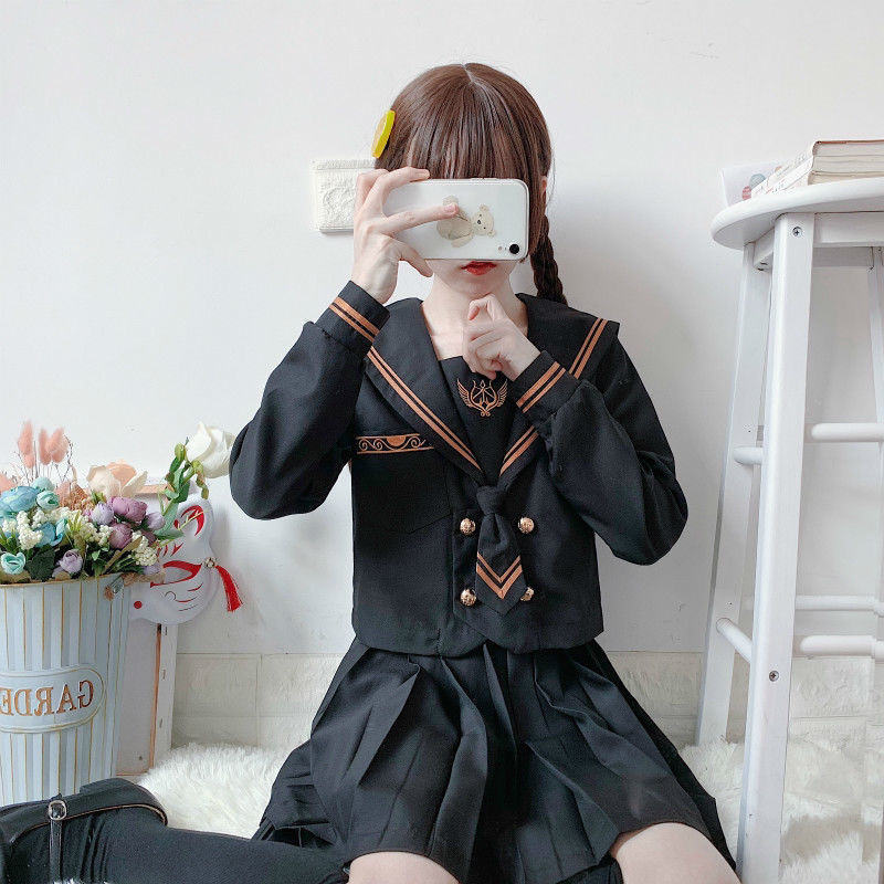 正统原创皇家上将日系jk制服正统水手服高中学院风表演服长袖套装