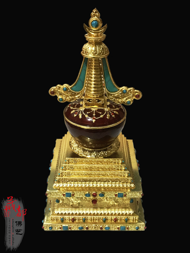藏传佛教装藏密宗法器舍利塔佛塔八塔菩提塔尼伯尔工艺高35厘米