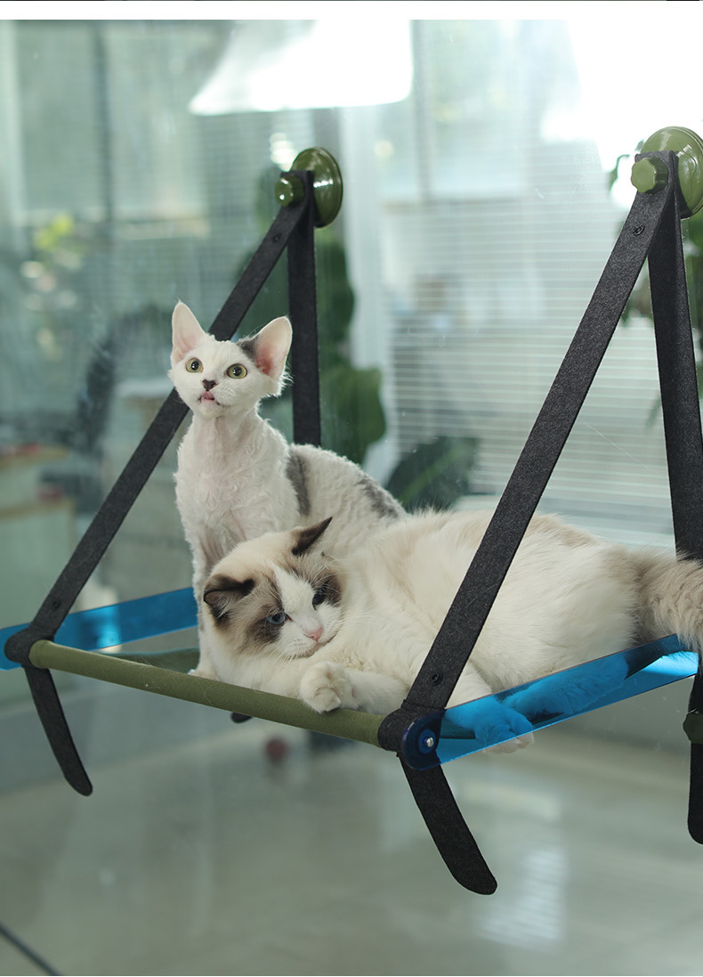 猫咪吊床 可折叠支架挂窝夏天窗台晒太阳荡秋千四季通用吸盘吊篮