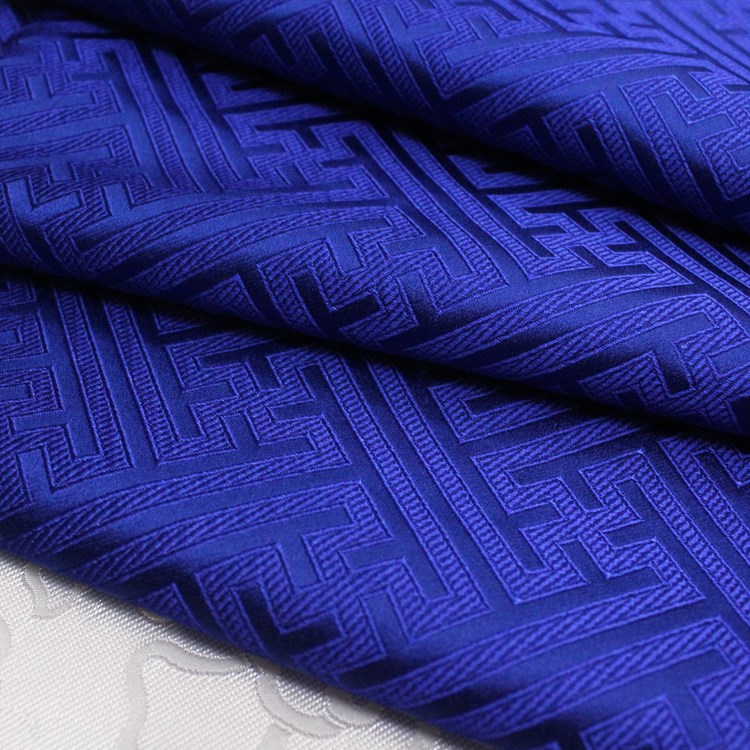 中式唐装娃衣汉服蒙古袍藏袍面料装饰手工提花织锦缎大回纹布料