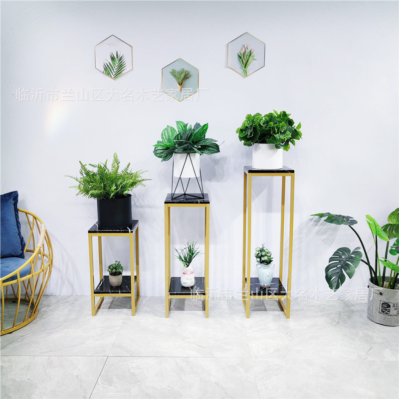 Nordic Indoor Anti-Marble Top Flower Stand Light Luxury Living Room Flower Stand Balcony Decoration Flower Stand TV Cabinet Plant Stand