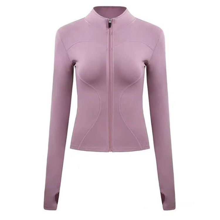 Same Style Long Sleeve New Lulu Lemon Yoga Clothes Coat Women's Autumn and Winter Long Sleeve Quick-Drying Stand Collar Sports Zipper