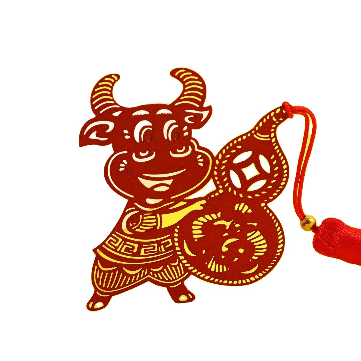 福牛风金属镂空艺术书签故宫博物馆创意民族古风学生节日礼品