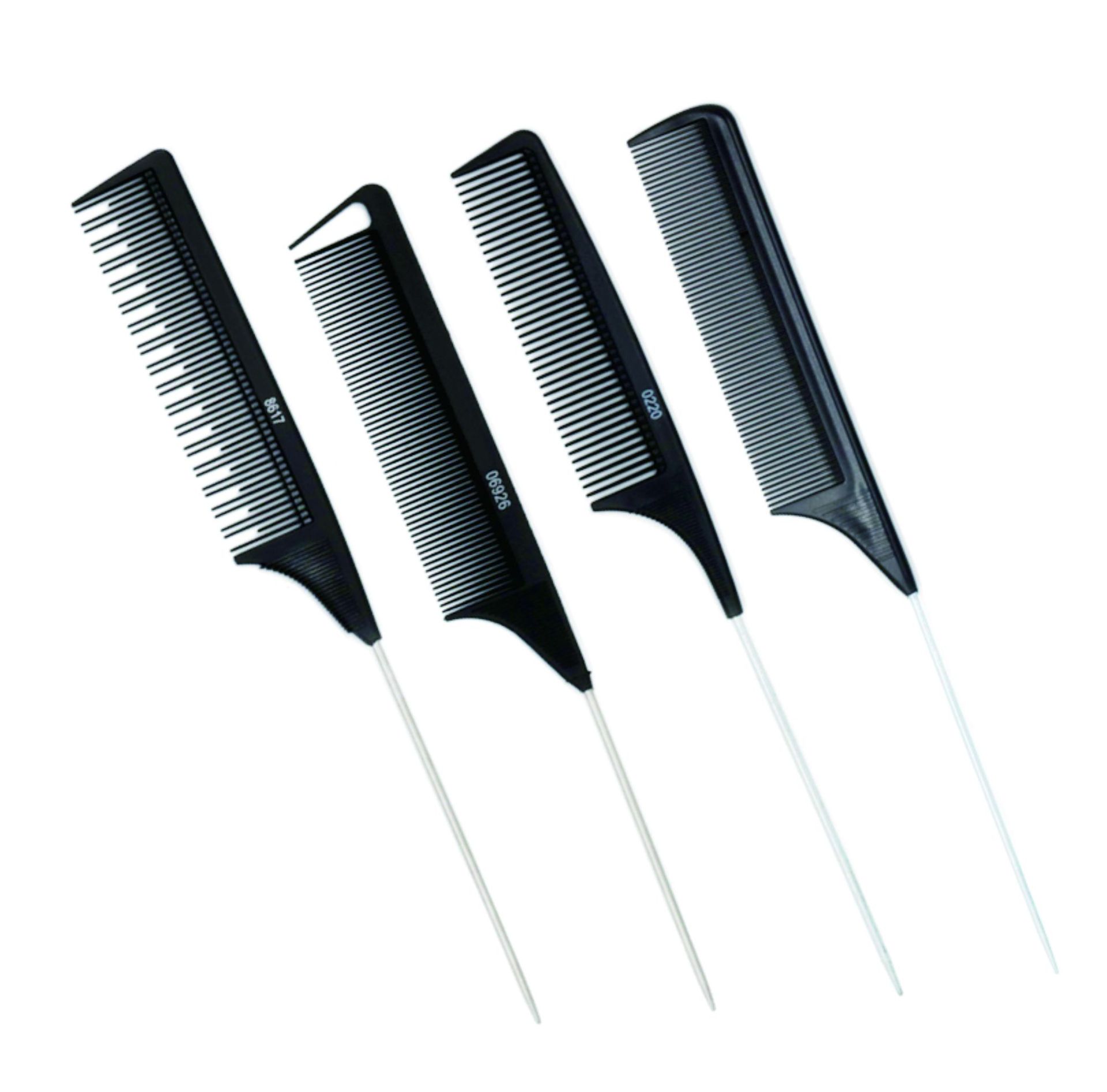 发廊美妆专用钢针尖尾梳打毛梳美发盘发造型防静电密齿梳子