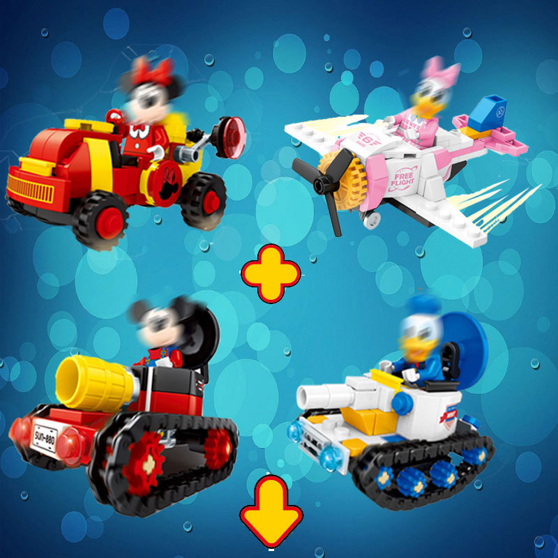 乐宜7701新款卡通米奇网红拼插积木抖音同款小颗粒减压玩具