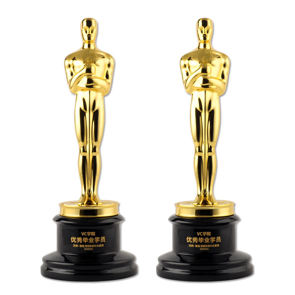 电镀奥斯卡小金人奖杯定制公司纪念品树脂工艺品摆件奖杯奖座礼品