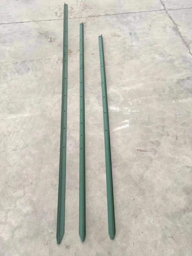 y型立柱草原网牛栏网刺绳立柱铸铁尖头实心防锈围栏桩