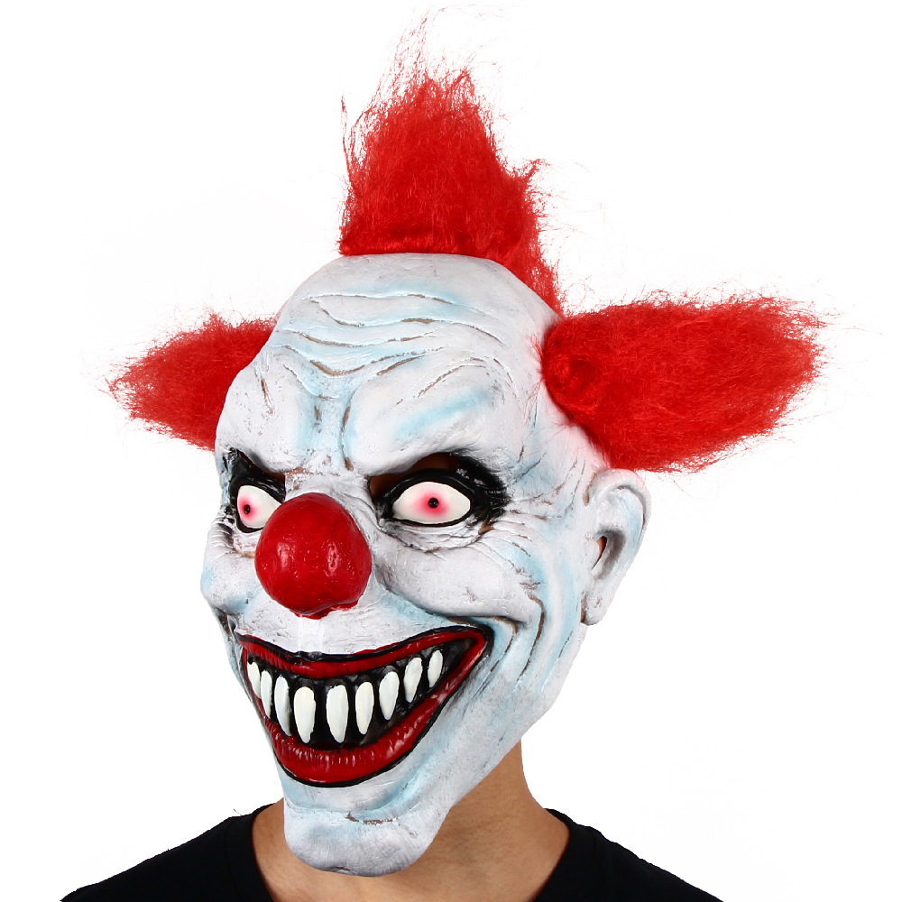 小丑面具万圣节恐怖气氛装饰道具惊悚头套整蛊搞笑装扮乳胶面具