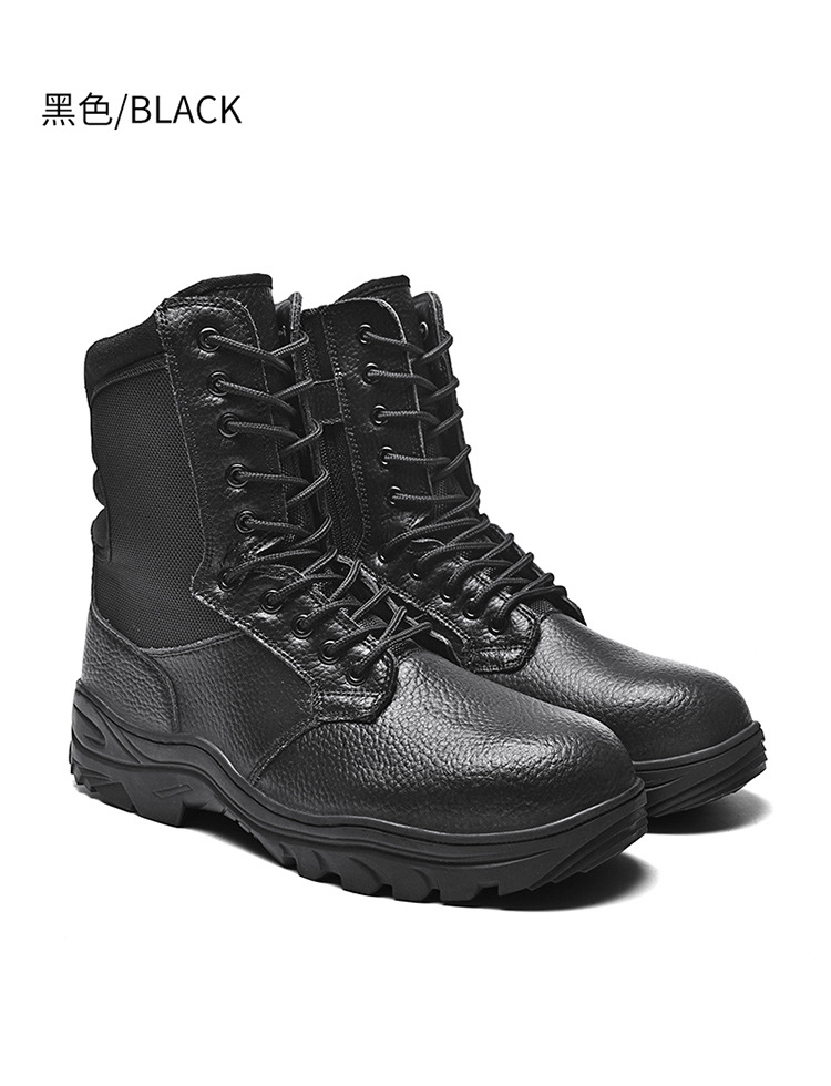 跨境爆款钢头鞋军靴男钢板鞋底劳保鞋防砸工装靴户外作战靴沙漠靴