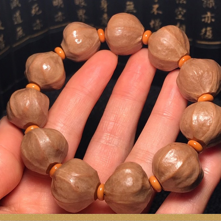 厂家直销精品原皮铁核橄榄核男士文玩易包浆铁核蒜头素串手工雕刻
