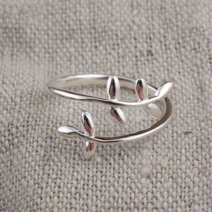银佳银饰 s925银花芽活口戒指 气质指环女款 时尚简约 一件代发