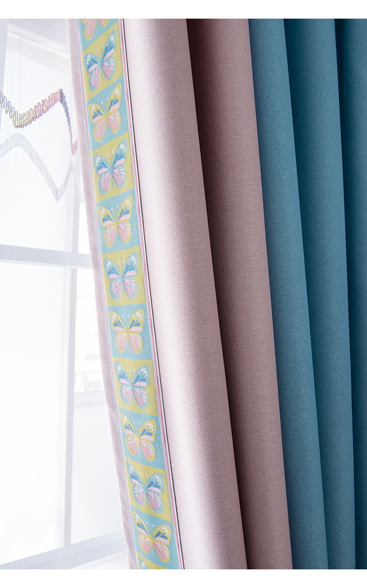 全遮光双面棉麻窗帘布料纯素色拼接高档成品批发客厅卧室阳台北欧