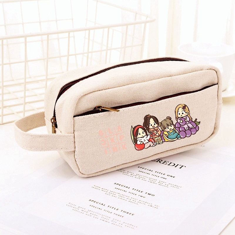 粉墨团周边blackpinklisa金智妮朴彩英大容量帆布笔袋