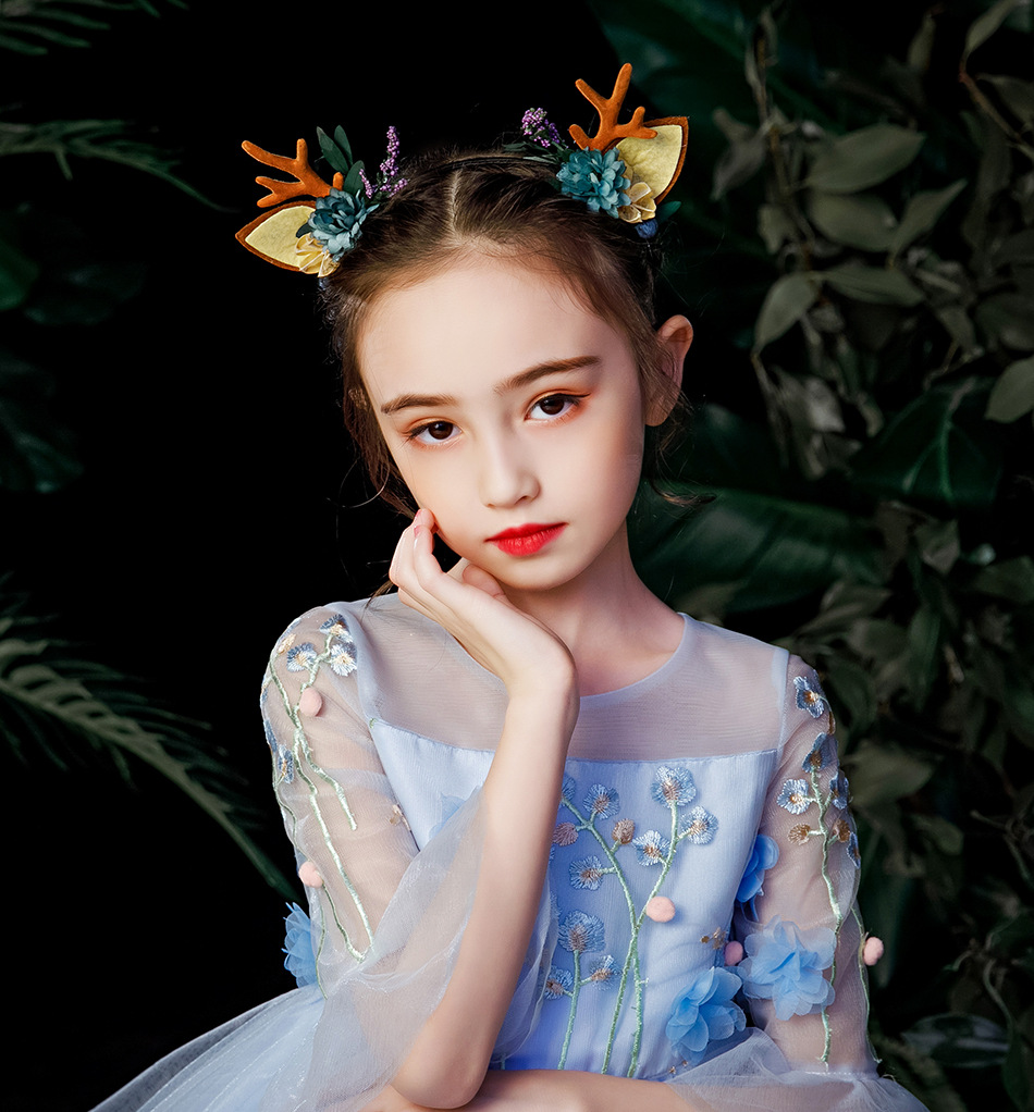 儿童圣诞节发箍女孩圣诞鹿角头箍小朋友六一头饰森系发饰摄影饰品