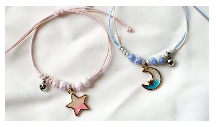 2021星星月亮情侣手链一对学生韩版森系闺蜜二人陶瓷手饰个性礼物