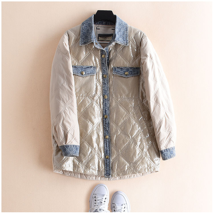 牛仔羽绒服女风女