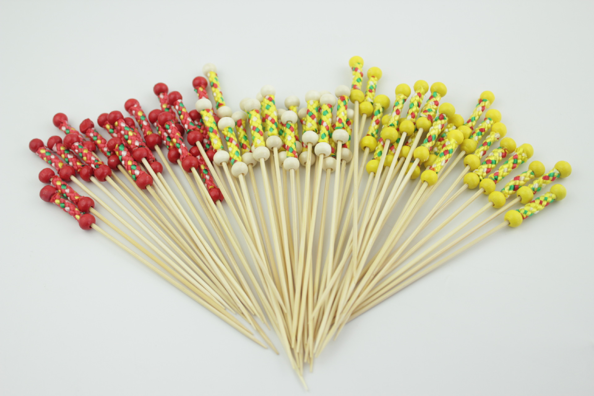 线套签 线套珠串 中国结  红黄色竹签  水果签 日用品节日礼品