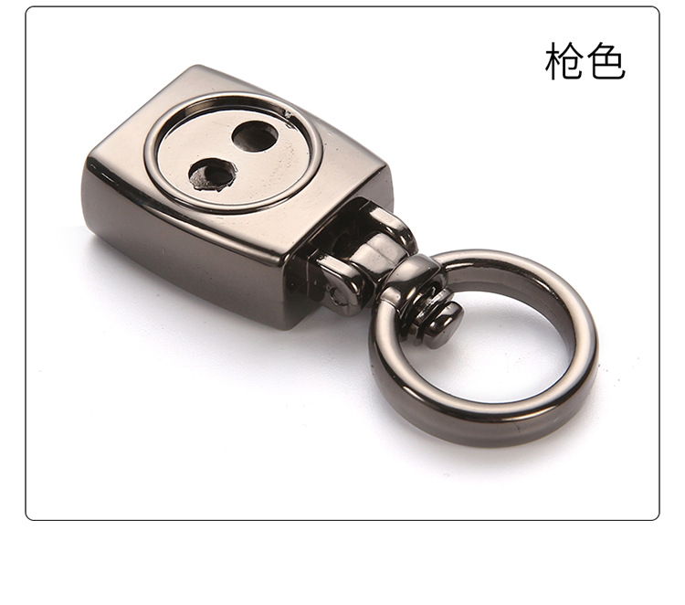 可定制做电镀锌合金枪色银色皮条金属扣头车用钥匙扣贴标五金配件