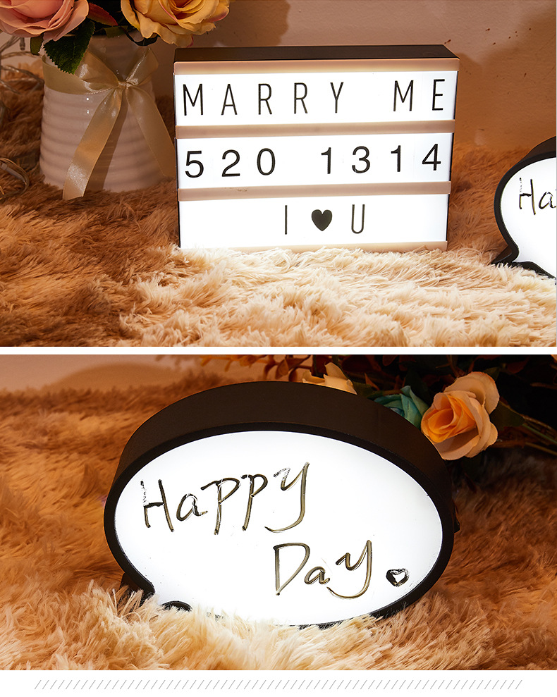 led灯箱 广告牌磁吸展示牌挂墙落地求婚创意灯牌定做提示写字板