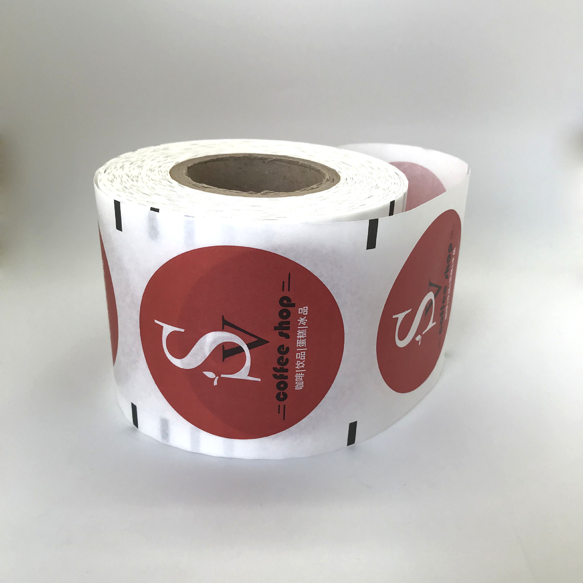 一次性奶茶封口膜纸杯塑杯两用可降解纸膜复合卷膜厂家加工logo