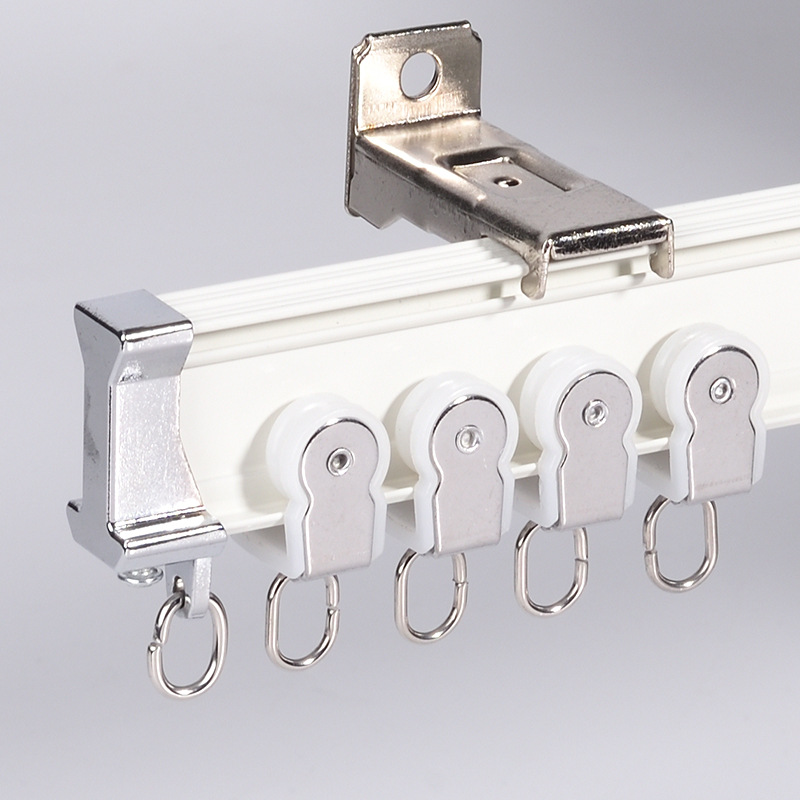 金富源窗帘轨道弯轨重型可弯曲加厚铝合金滑轮滑轨直弯通用顶装侧