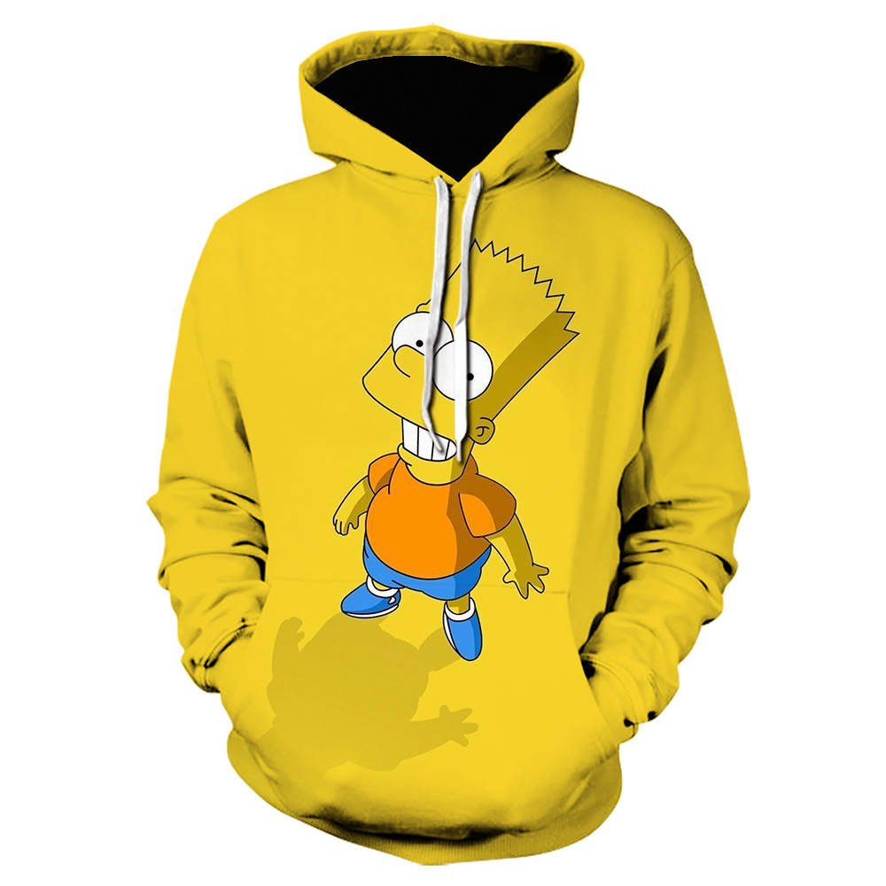 卡通动漫辛普森3d数码印花连帽衫欧美时尚冬季卫衣运动衫