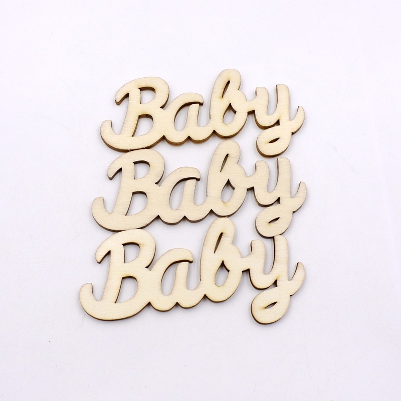 激光打标木片baby英文字母木片 手工工艺装饰木片 10个一包