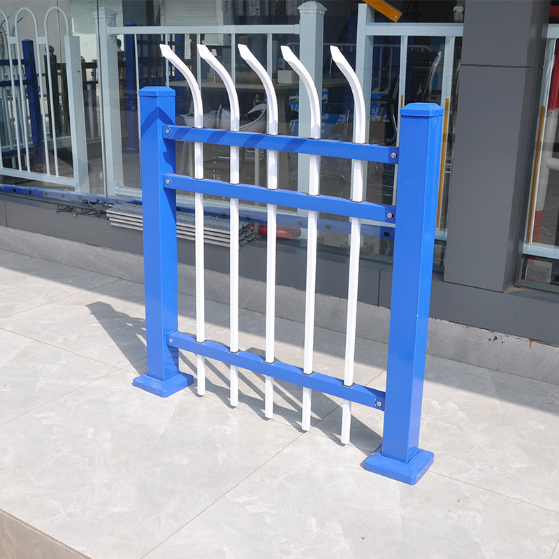 蓝色铁艺栏杆 园艺栏栅小区绿化道锌钢护栏 市政公园绿道隔离护栏