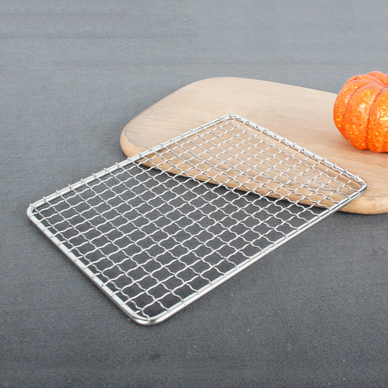 厂家批发 韩式不锈钢烧烤网烤鱼夹烧烤工具烤肉网夹网格烧烤篦子