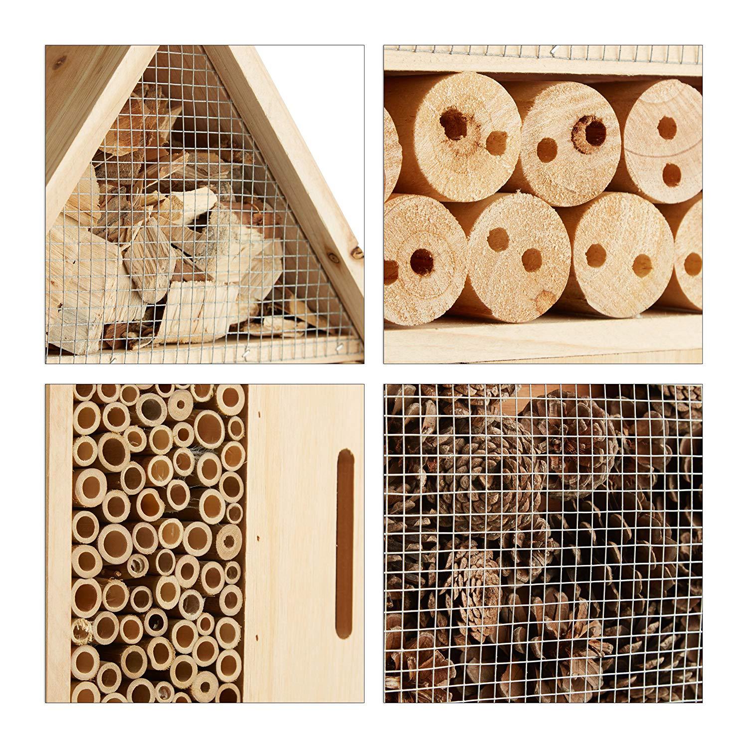 定做实木昆虫窝户外庭院木质昆虫房子昆虫旅馆定制悬挂防水昆虫巢