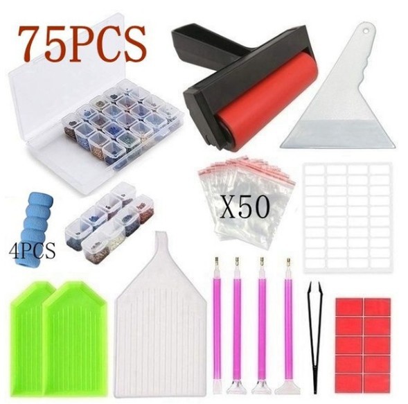 DIY Diamond Painting Tools 60 Grid Diamond Bottle Portable Storage Bag Set Foreign Trade New Diamond Pen Tool Accessories