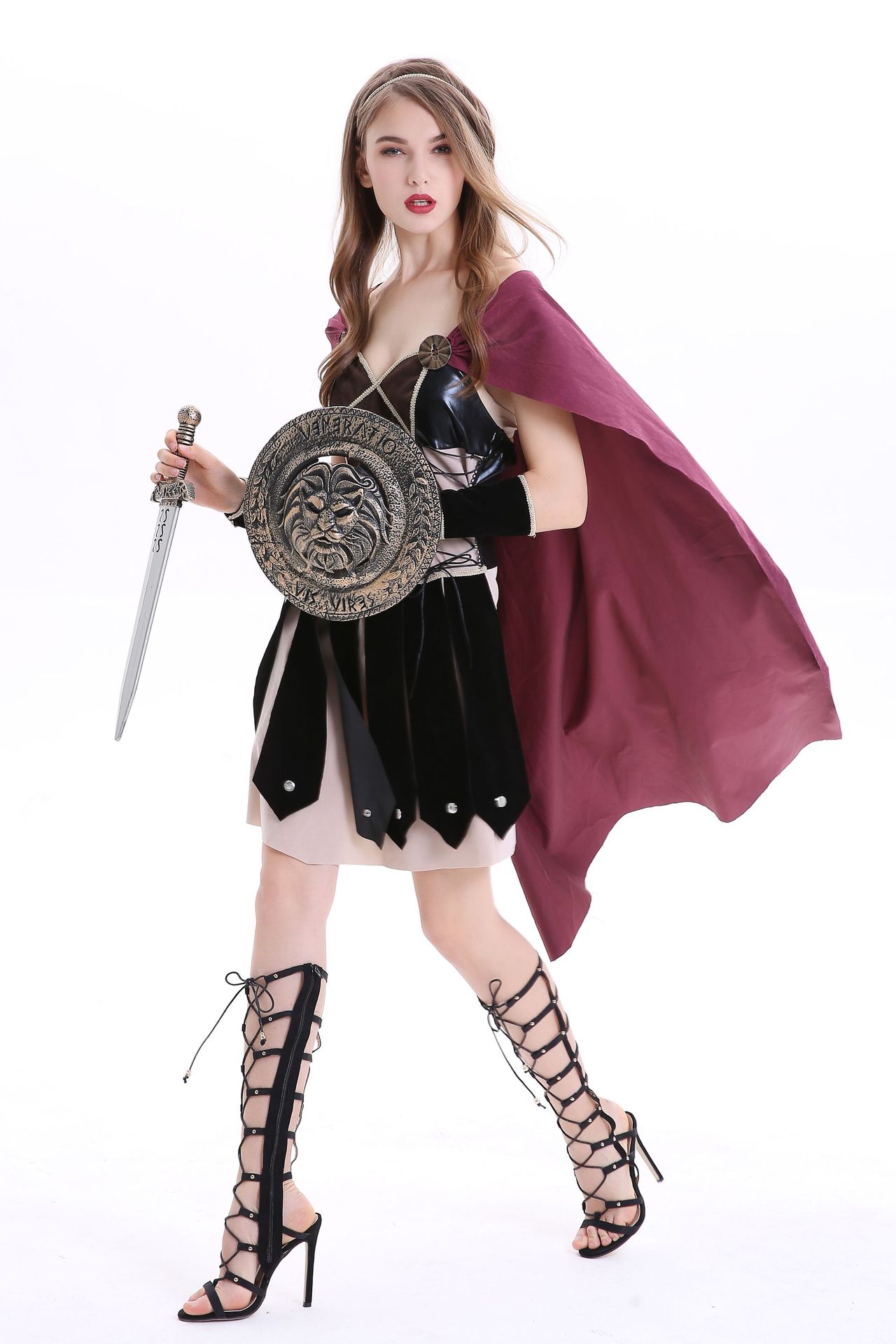 万圣节服装 中世纪古罗马斯巴达女勇士cosplay希腊女神战士表演服
