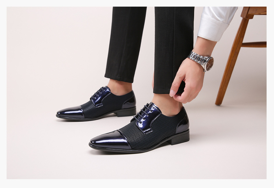 decarsdz英伦男鞋男士伴郎新郎青年工作商务正装冬季皮鞋男结婚鞋