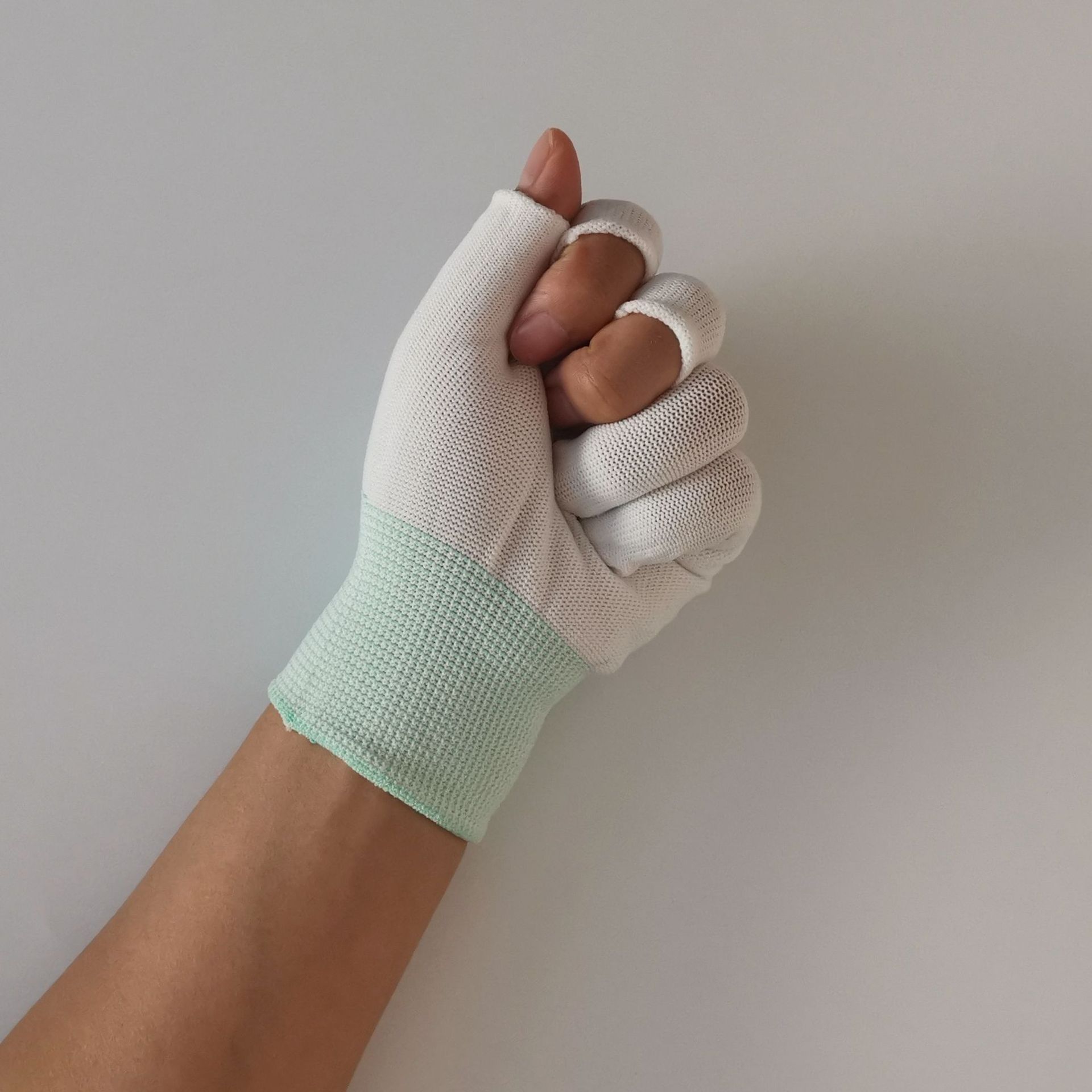 露三指手套漏指头弹力透气采摘尼龙工作男女半指触屏断指户外运动