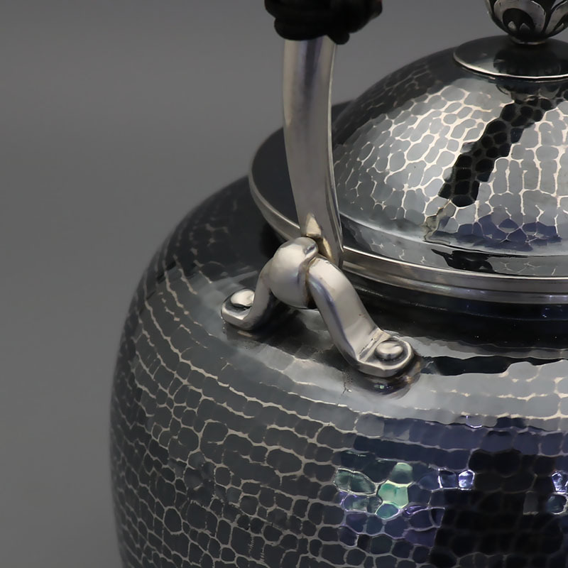 纯手工银烧水壶 纯银提梁壶 做旧抛光锤纹补丁家居煮水壶茶具礼品