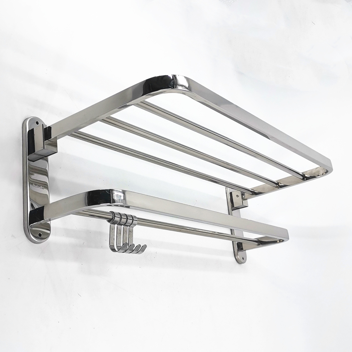304不锈钢双弯90度折叠浴巾架浴室壁挂活动毛巾架卫生间卫浴挂件
