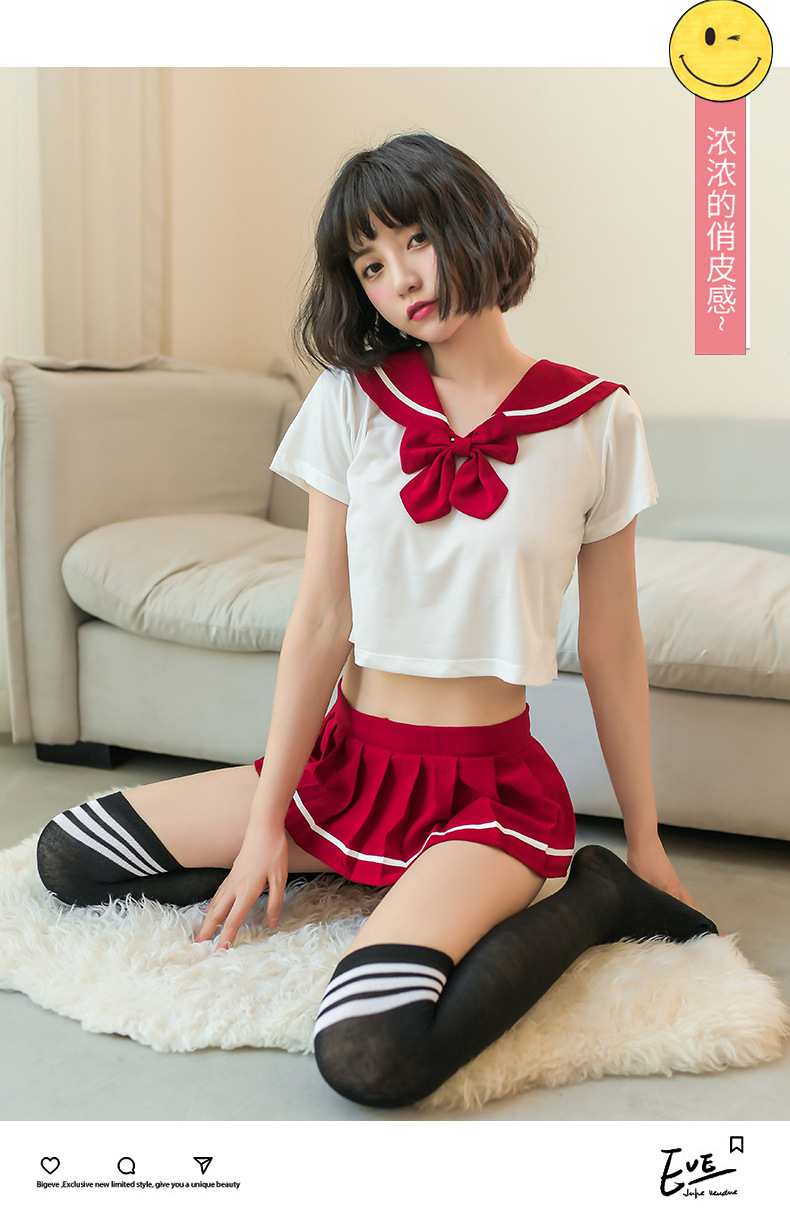 性感情趣内衣学生装水手服女清纯jk制服软妹可爱分体百褶裙套装