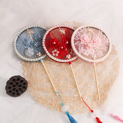 儿童团扇小号古风女童拍照道具摄影古装扇风古代汉服配饰扇子